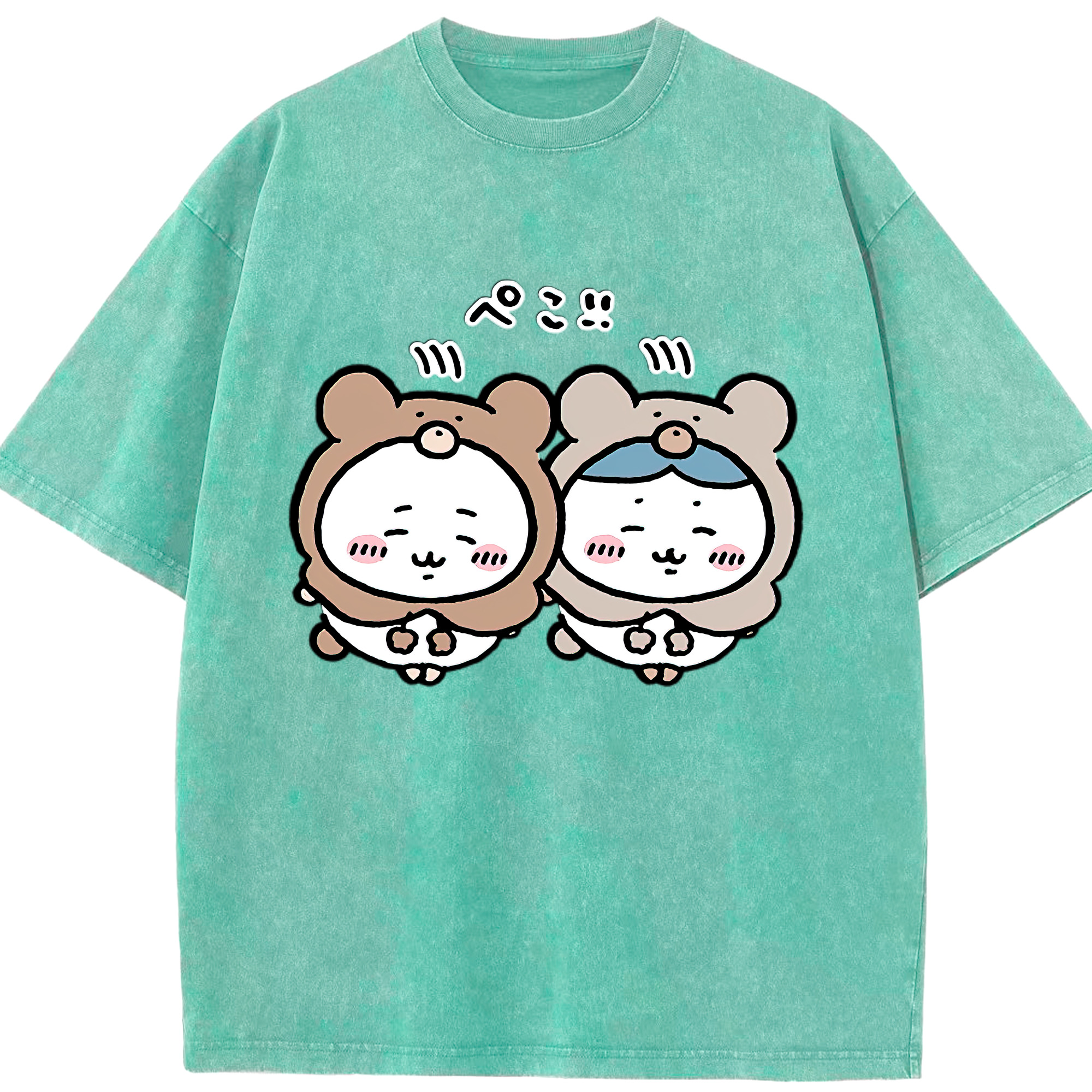（画像用） ちいかわ ハチワレ Chii-kawa hachiware 綿100% ヴィンテージ風 半袖Tシャツ（フロントプリント）